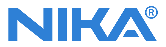 NIKA, sininen logo.